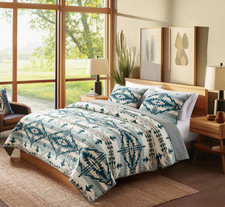 Nuevo en Paquete Pendleton Trapper Peak Coverlet Set KING Multi +2 King Shams Azteca Suroeste