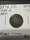 1876 cc seated liberty dime Type 2 Reverse XF-AU FS901