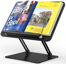 BS01 Book Stand for Reading, Adjustable Book Holder, Ergonomic Laptop Stand with
