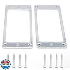 harpfeas 2PCS Flat Metal Humbucker Pickup Mounting Ring Set - Bridge Neck Pic
