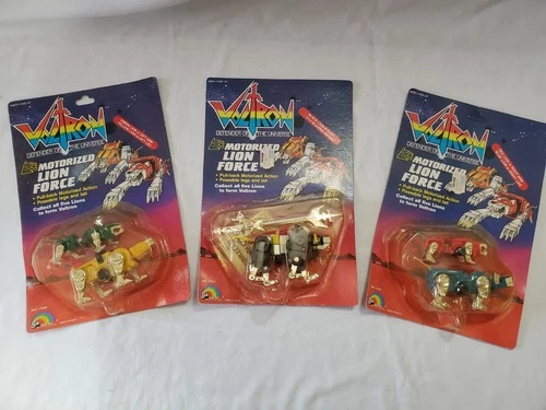 1984 LJN Voltron Motorized Lion Force Full Set Red Blue Green Yellow Black NIB!