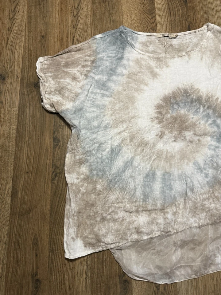 Camisa Valentina Naldi Para Mujer Talla Mediana, Blanca Marrón Negra, Hecha en Italia Foto 3 de 4