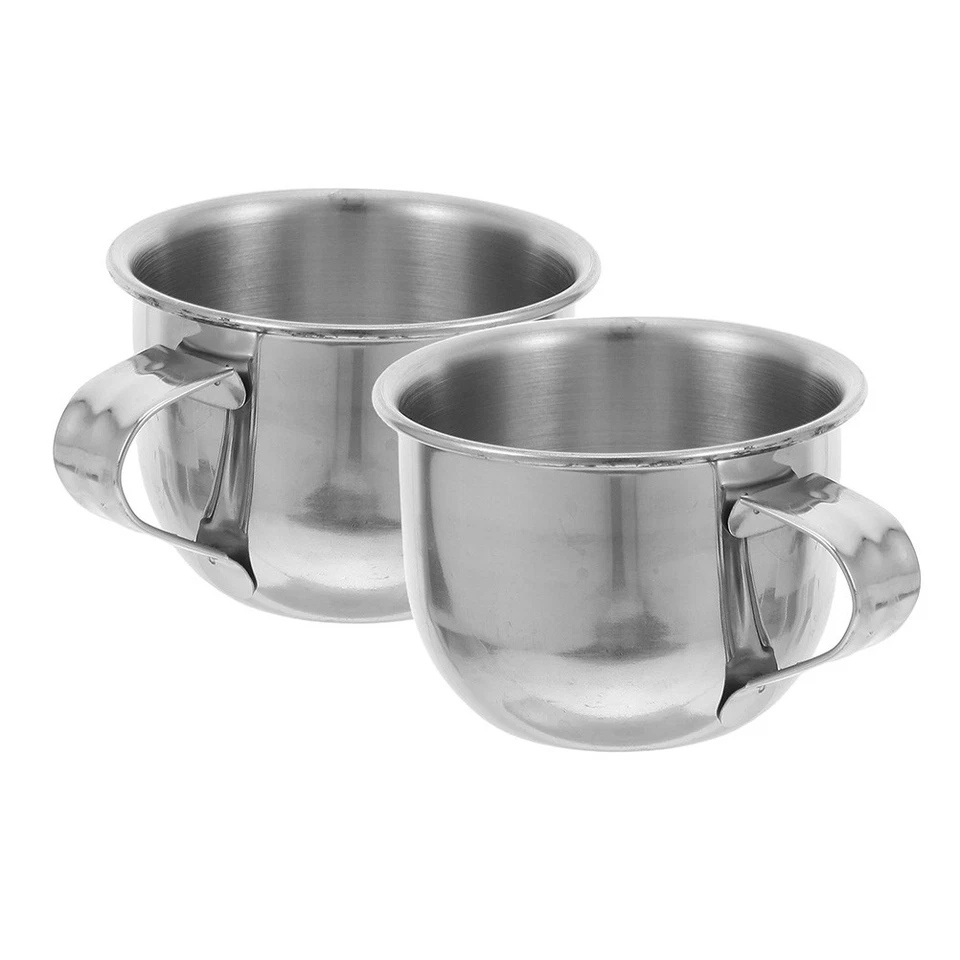 2 Pcs Bicchiere Di Metallo Tazza D'acqua in Acciaio Inossidabile - Immagine 3 di 4