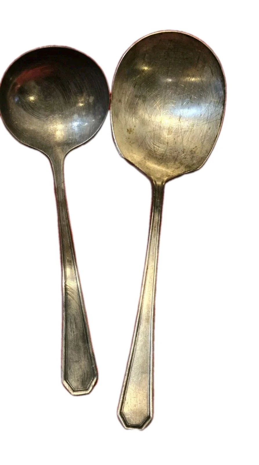 Vintage 1865 Wm Rogers Mfg Co Silverplate 1 Ladle 7.5" 1 Serving Spoon 9" 2pcs.