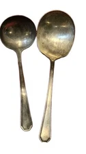 Vintage 1865 Wm Rogers Mfg Co Silverplate 1 Ladle 7.5" 1 Serving Spoon 9"  2pcs.