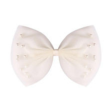 Jumbo Pearl Lace Handmade Bow Hair Clips for Girls  Elegant Vintage Hair Accesso