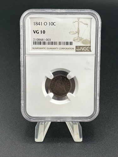 1841 O- VG 10- Seated Liberty Silver Dime New Orleans NGC