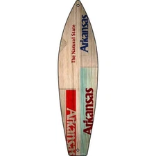 Arkansas License Plate Design Novelty Metal Surfboard Sign