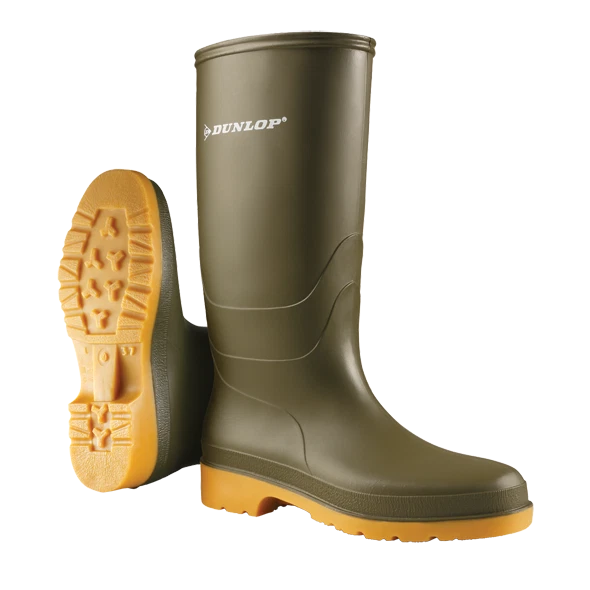 KIDS BOYS GIRLS UNISEX GREEN DUNLOP WELLIES RAIN WELLINGTONS WATERPROOF