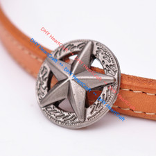 10X 1" Retro Silver Western Cowboy Raise Texas 3D Star Leathercraft Belt Conchos