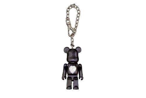 Bearbrick Crystal Heart figurine noire avec cristaux Swarovski pour design intérieur