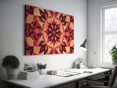 Ornate Autumn Mandala Pattern Wall Art Canvas Unframed Print Art
