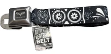 Corvette Sugar Skull Adjustable Seatbelt BELT Buckle Belt Licensed  (24”-38”)