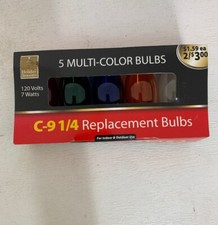 Christmas Light Bulbs C-9 1/4 C-9  Replacement Outdoor Indoor 5 Count