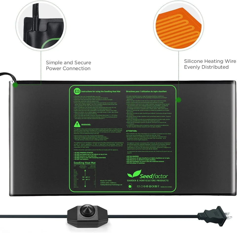 Almohadilla térmica hidropónica cálida MET Seedfactor para jardinería interior en el hogar SeedStarter Foto 2 de 4