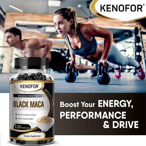 MACA Noir 4:1 Ultra Haute Dose 30/60/120 Gélules 1000 mg Végétalien - Zdjęcie 5 z 12