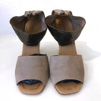 Marc Jacobs Schuhe Sandalen Beige Braun 38,5 Velours Leder Metall Mesh Shoes
