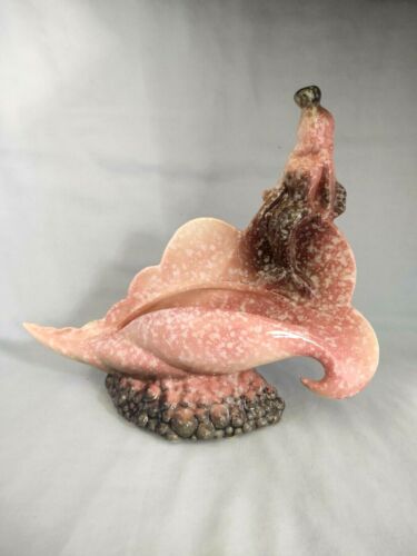 Hull Ebb Tide E-3 Mermaid Planter - Pink and Black Glaze - As Is - Picture 1 of 8
