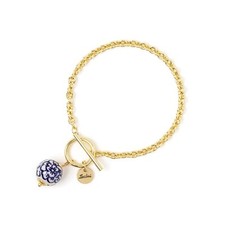 SODINI Bracciale rolò e sfera pendente Jasmine - blu, bianco e oro 971192