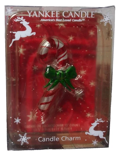 YANKEE CANDLE CHRISTMAS/HOLIDAY CANDY CANE JAR CHARM 2009 - product listing photo