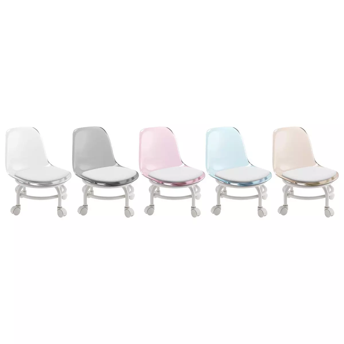 Low Rolling Stool with Back Support Caster for Home Cleaning