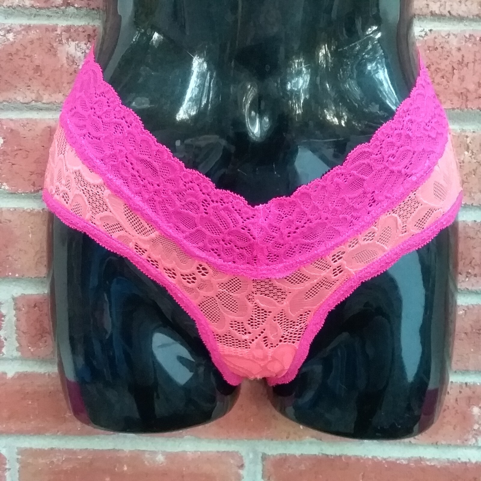 Vintage 1990's Pink & Peach Lace Panties "NEW" FAMOUS MAKER No Tags 3pr XS *READ