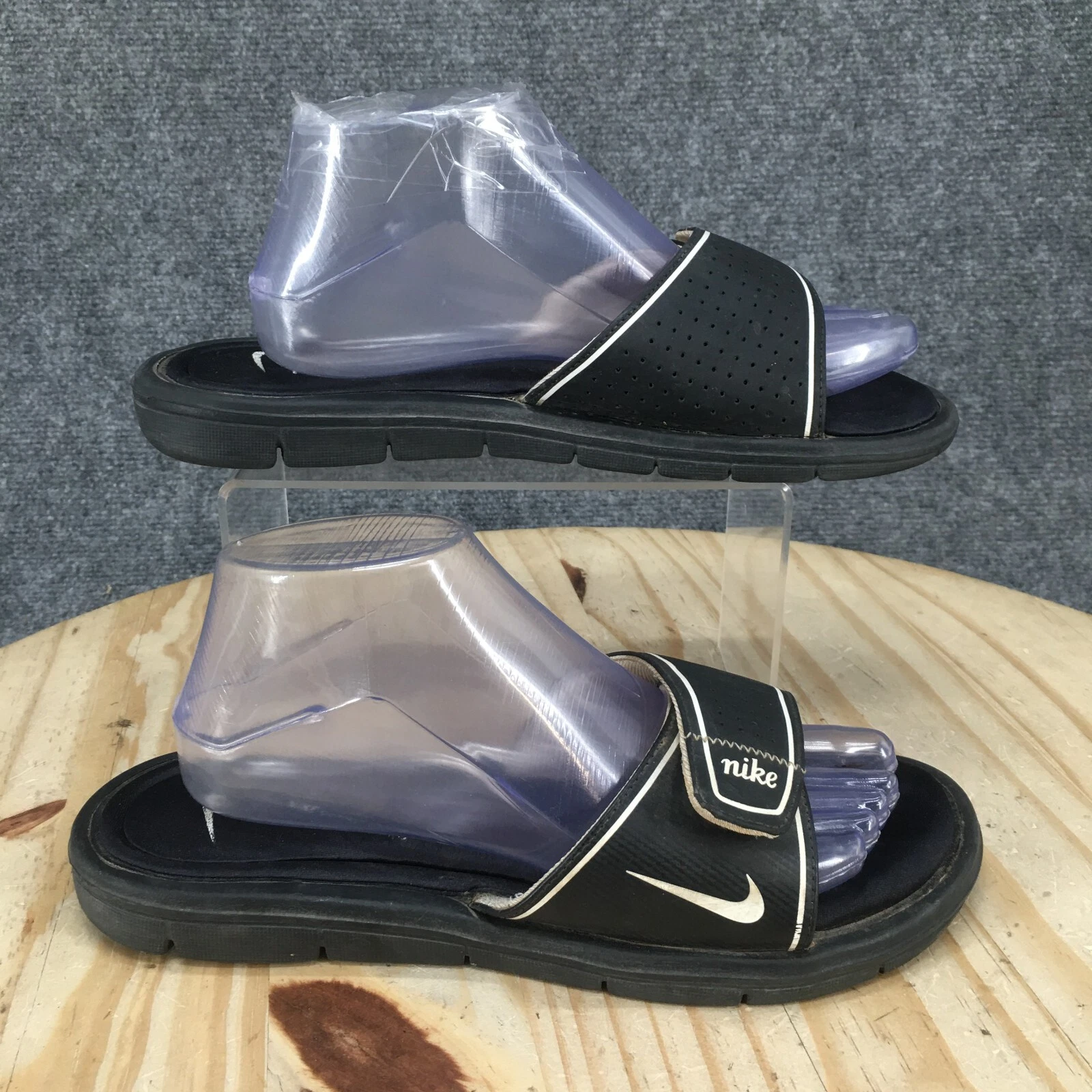 Sandali Nike donna 10 slide neri slip on casual comodi punta aperta bassi 360883011