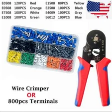 800Pcs Electrical Wire Connectors Cord Pin End Bootlace Ferrule Crimp Terminals