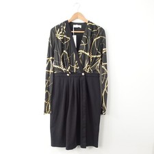 Gold Chain Cocktail Dress Medium Preppy Military Y2K Academia NWT GENNY $1,255