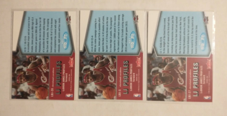 🔥 Lebron James Lot of (3) 2005-06 NBA HOOPS LJ Profiles #LBJ-5 #LBJ-27 #LBJ#28 - Image 2 of 2