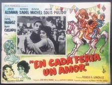 Alfredo Sadel Kippy Casado En cada feria un amor 1961 Mex Lobby card 4516