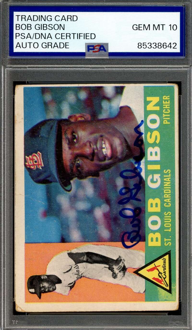 Bob Gibson Gem Mint 10 PSA DNA Signed 1960 Topps Autograph