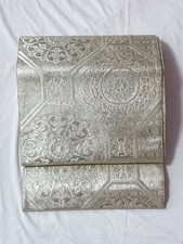 Japanese kimono obi.kaku obi. silver. interior decoration.