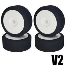 NHX RC V2 1/8 Alpha SH25 Foam Tires/Wheels 104mm (4) Speed Drag Bash -White