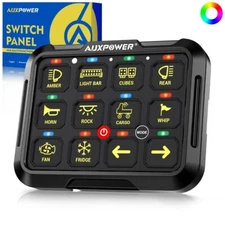 AUXPOWER 12 Gang Switch Panel On-Off LED Light Strobe Switch for Ford Super Duty