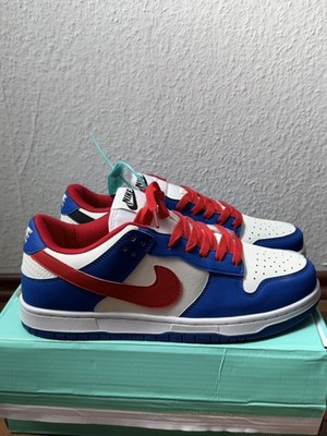 Nike SB Dunk Low Herren Sneaker EU 43 blau/rot/weiß Low Top Schnürung gepolstert