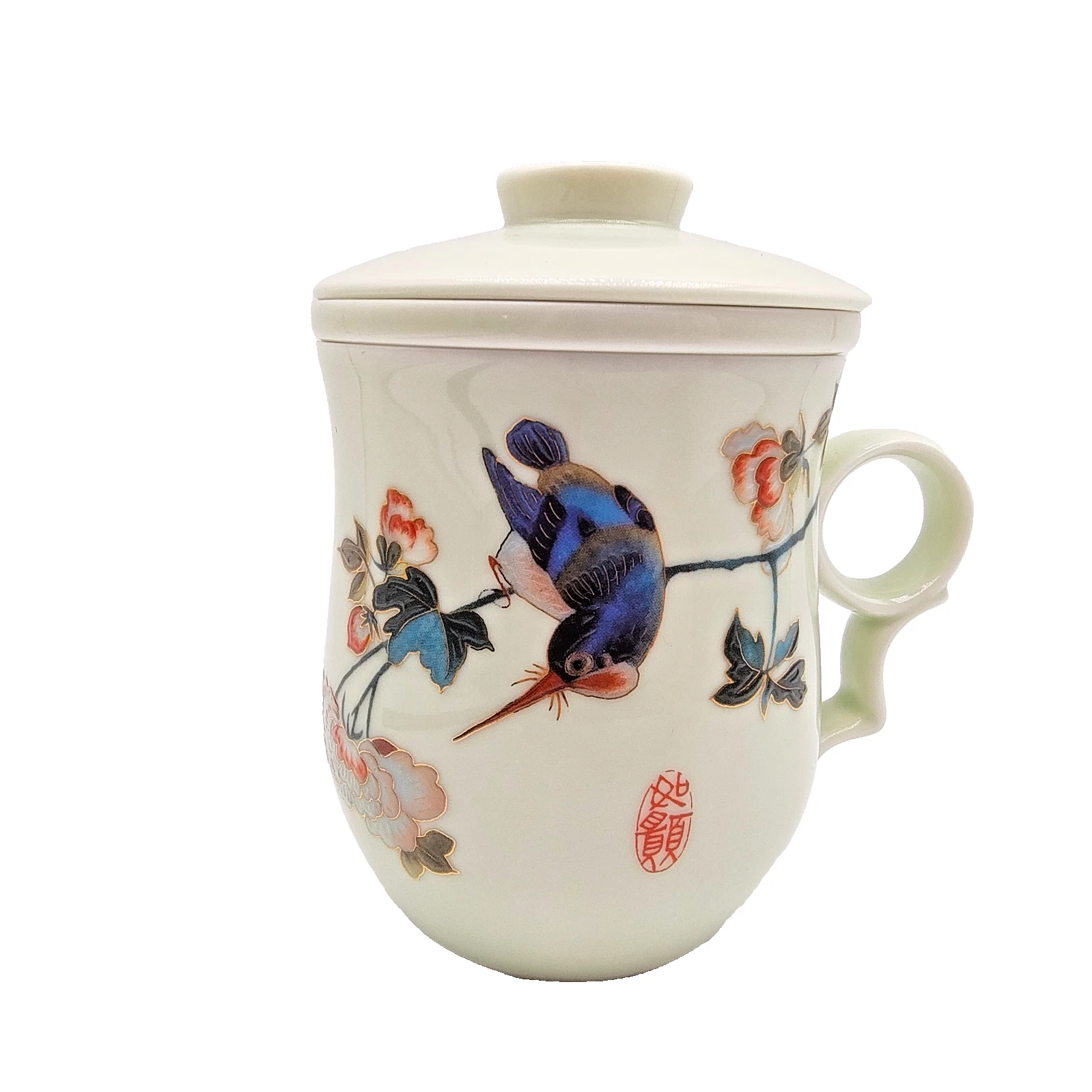 Teavana Infuser Mug with Lid Exclusive Collection Hummingbird Cloisonne Style