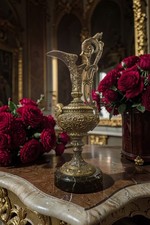 Vaso Ad Anfora- Brocca Ewer Revival Rinascimentale Figura Scultorea E Mascherone