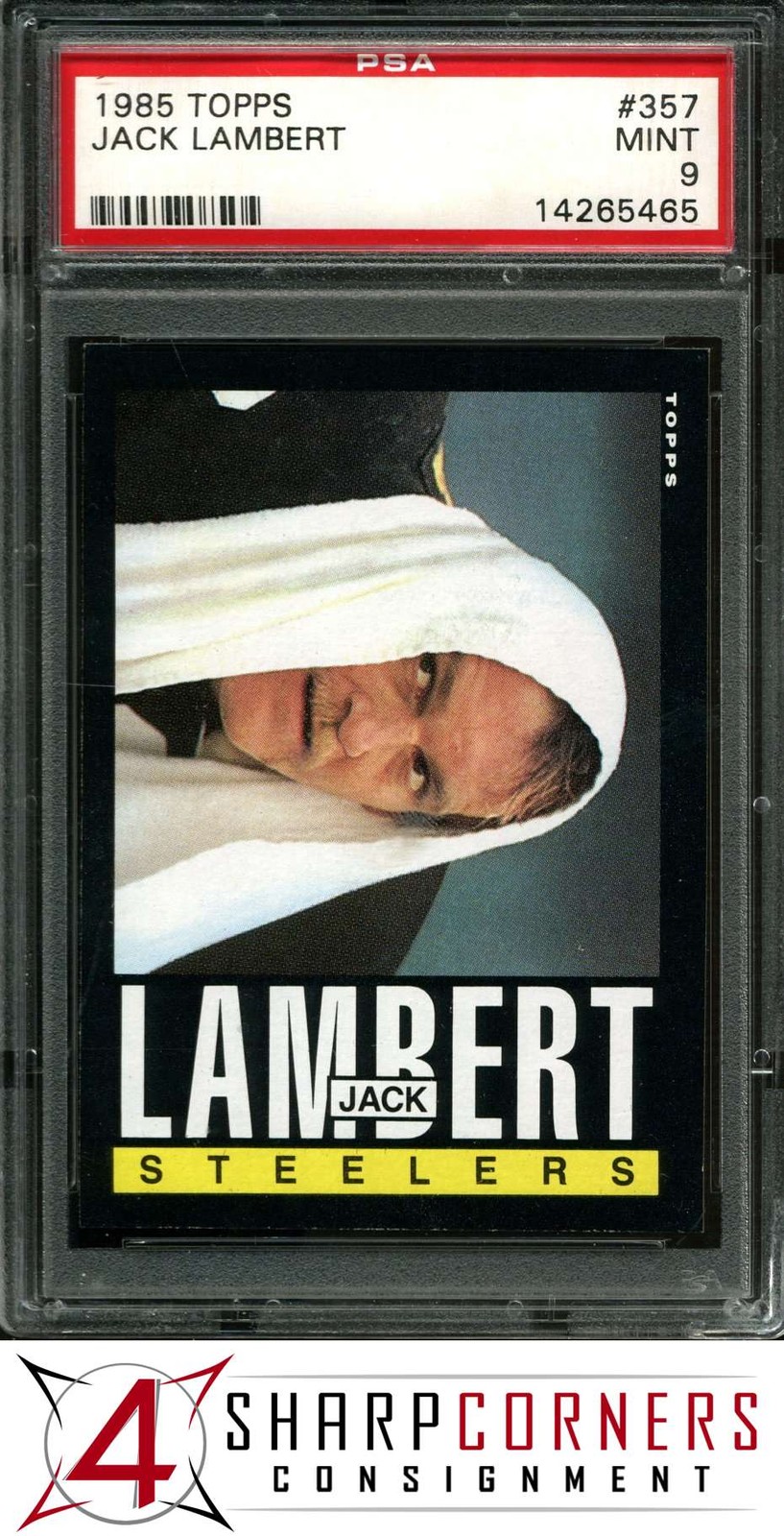 1985 TOPPS #357 JACK LAMBERT STEELERS HOF PSA 9