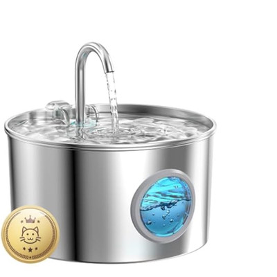 Wasserpumpe für Katzenbrunnen extrem leise eingebautes LED-Licht - Silber