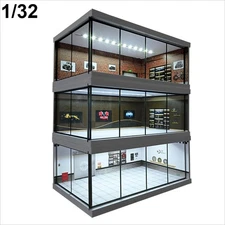 1/32 Diorama Car Showroom Model LED Lighting City Garage Scene Display Model Toy
