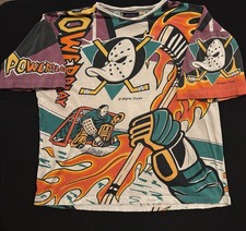 Vintage 90s Mighty Ducks All Over Print Salem Magic Johnson Tee XL NHL USA