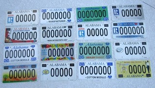 16 ALABAMA 2012 SAMPLE LICENSE PLATES MINT NR B