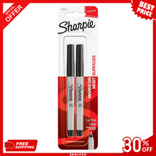 SHARPIE 37161PP Permanent Markers, Ultra Fine Point, Black, 2 Count