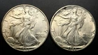 Lot Of 2 x Walking Liberty 90% Silver Half Dollar 50c Coins - 1945-P & 1945-D!