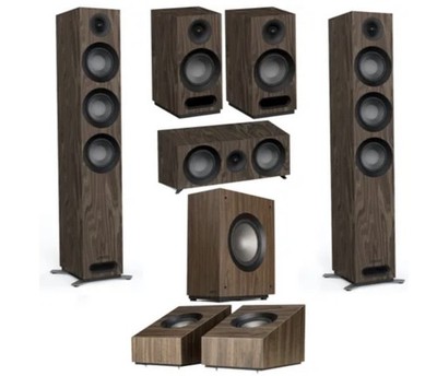 Jamo S 809 7.1 Home Theater Pack Surround Sound Speakers Walnut
