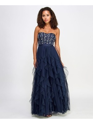 PEAR CULTURE Womens Sleeveless Sweetheart Neckline Full-Length Formal Gown Dress