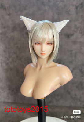 1:6 Cat Beauty Girl Head Sculpt Model Fit 12'' Female PH UD LD Action Figure Toy