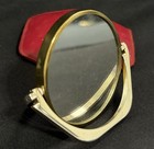 Vintage Shiseido Folding Compact Mirror Gold Tone w/Red Case Travel Vanity Japan — photo 6