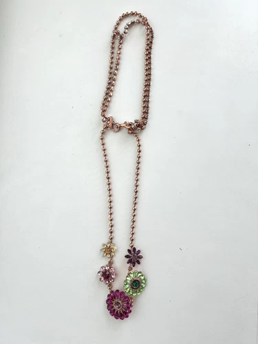 Collana Coach Vintage Gioielli Grande Fantasia Multicolore Cristallo Strass!?